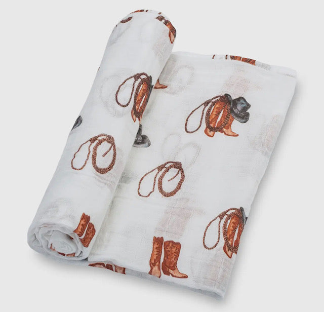 Little Cowboy Baby Swaddle Blanket