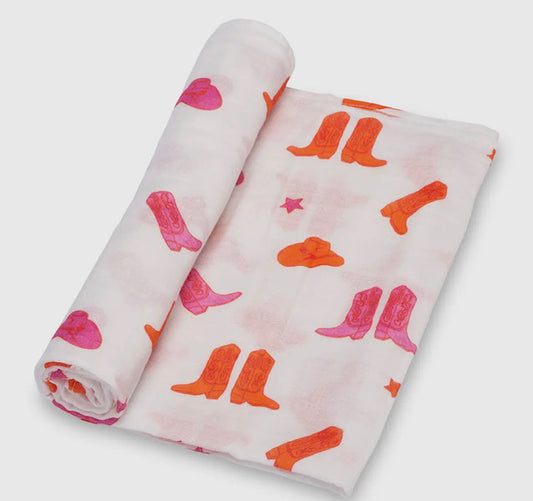 Little Cowgirl Baby Swaddle Blanket